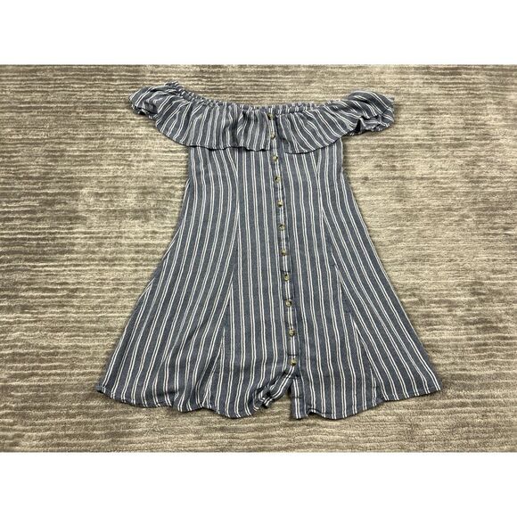 American Eagle Outfitters Tops - American Eagle Outfitters Top Womens Blue Striped Off‎ Shoulder Tunic Casual